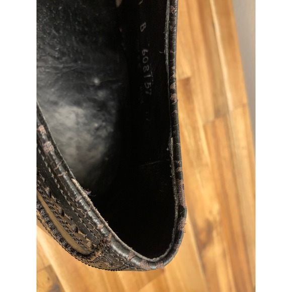 Vintage Black Grunge Wingtip Oxfords Brogue Academia Shoes Cat\'s Paw  11B Rare main image 5